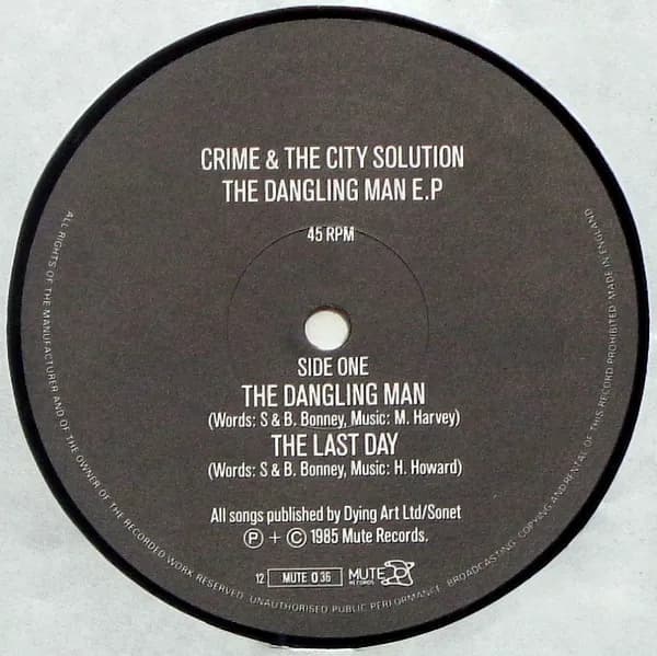 Crime & The City Solution — The Dangling Man E.P.