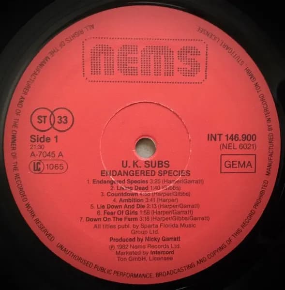 UK Subs — Endangered Species