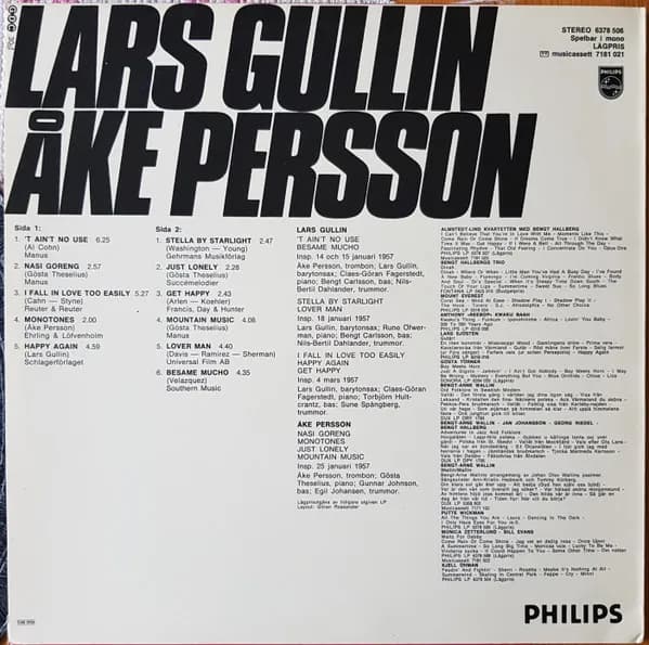 Lars Gullin / Åke Persson — Lars Gullin - Åke Persson