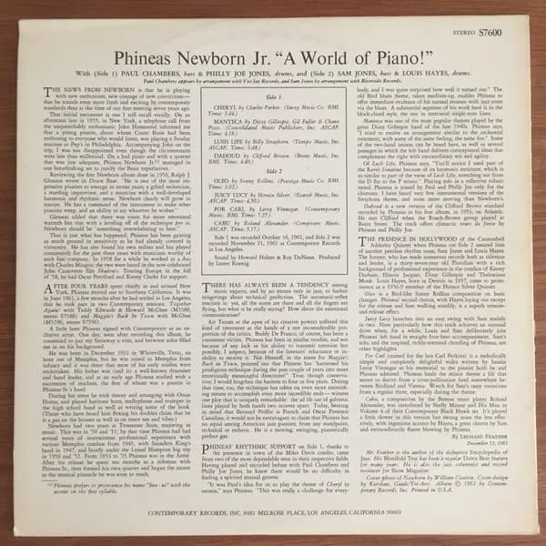 Phineas Newborn Jr. — A World Of Piano !