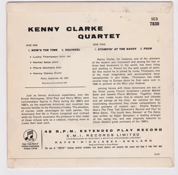 Kenny Clarke Quartet — Relax