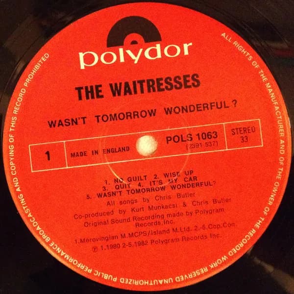 The Waitresses — Wasn't Tomorrow Wonderful?