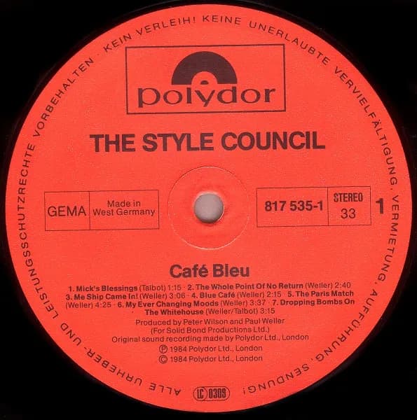 The Style Council — Café Bleu