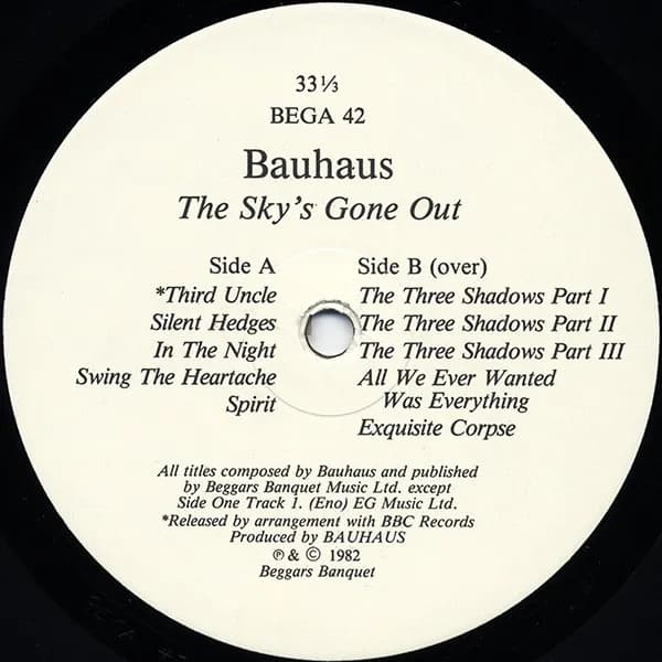 Bauhaus — The Sky's Gone Out