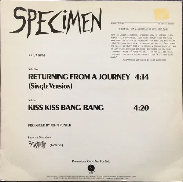 Returning From A Journey (Single Version) / Kiss Kiss Bang Bang