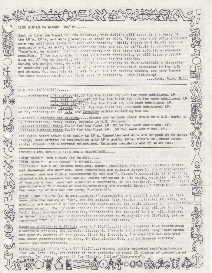 AEON Winter 1980