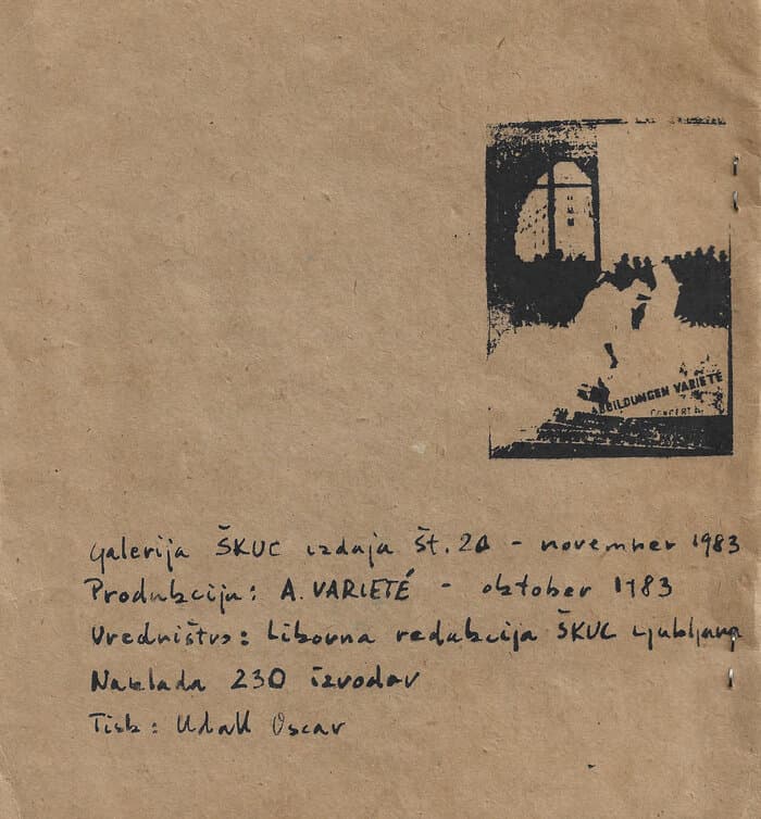 Abbildungen Varieté Manifestacija Delovanja 1983