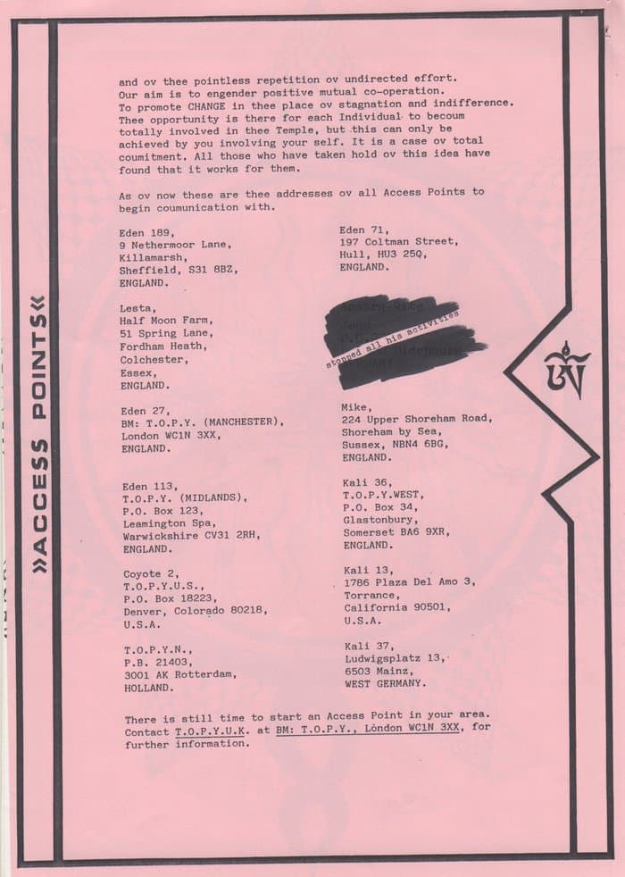 Access Points and Adresses from 1988