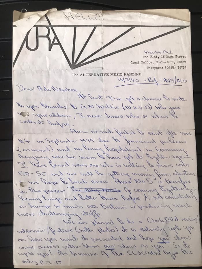 Letter by AURA magazine