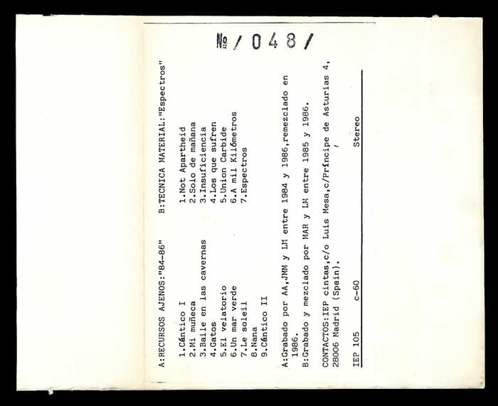 Tecnica Material 84 - 86 / Espectros