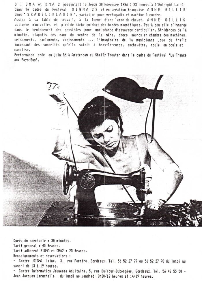 SIGMA DMA2 Anne Gillis Flyer
