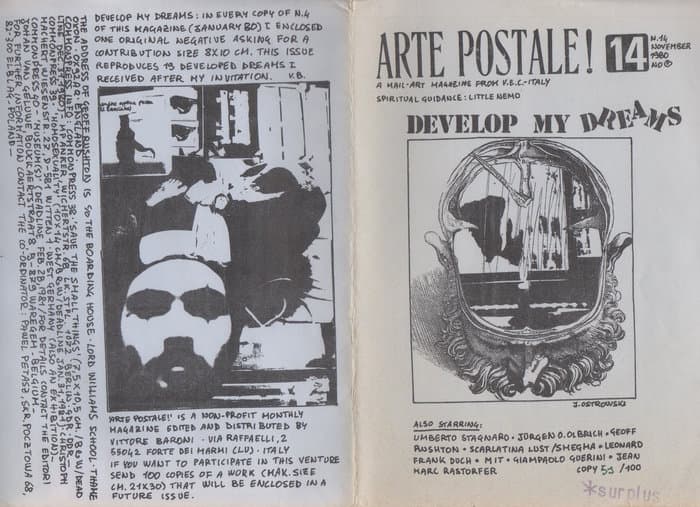 Arte Postale 14 Develop my Dreams (November 1980)