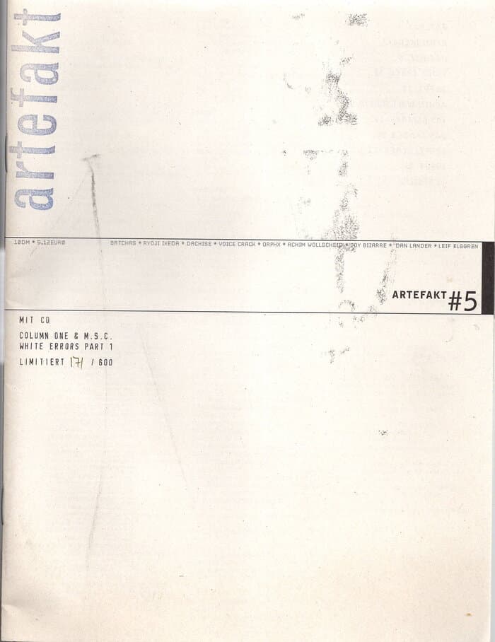 Artefakt No.5 (with Column One & M.S.C. CD)