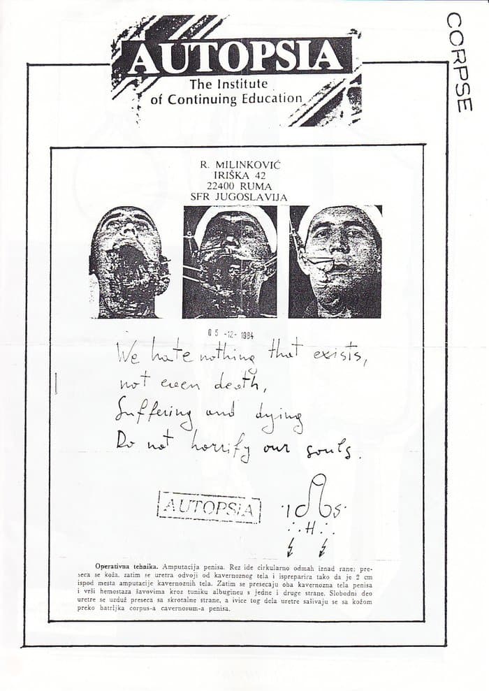 Autopsia December 1984 Sheet