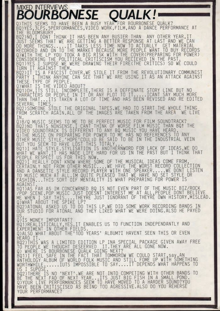 Bourbonese Qualk - early Info-SHeet