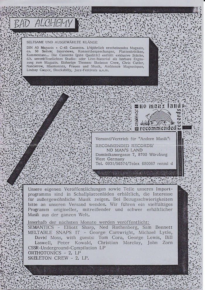 Bad Alchemy Promo-Sheet