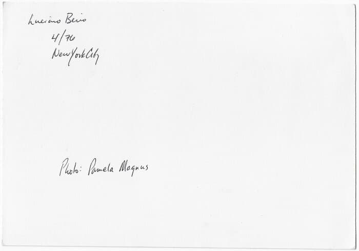 Luciano Berio New York City