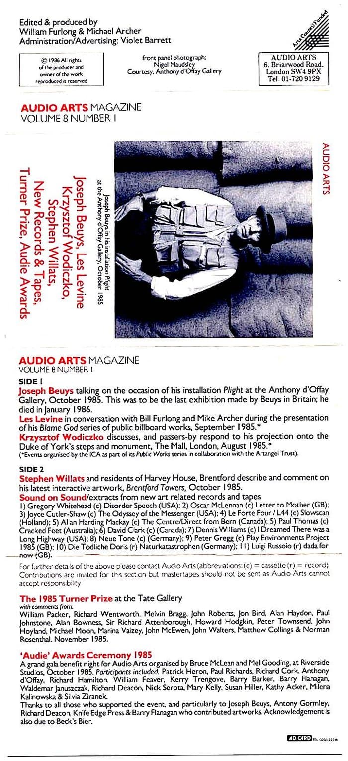 Audio Arts Magazine Volume 8 Number 1