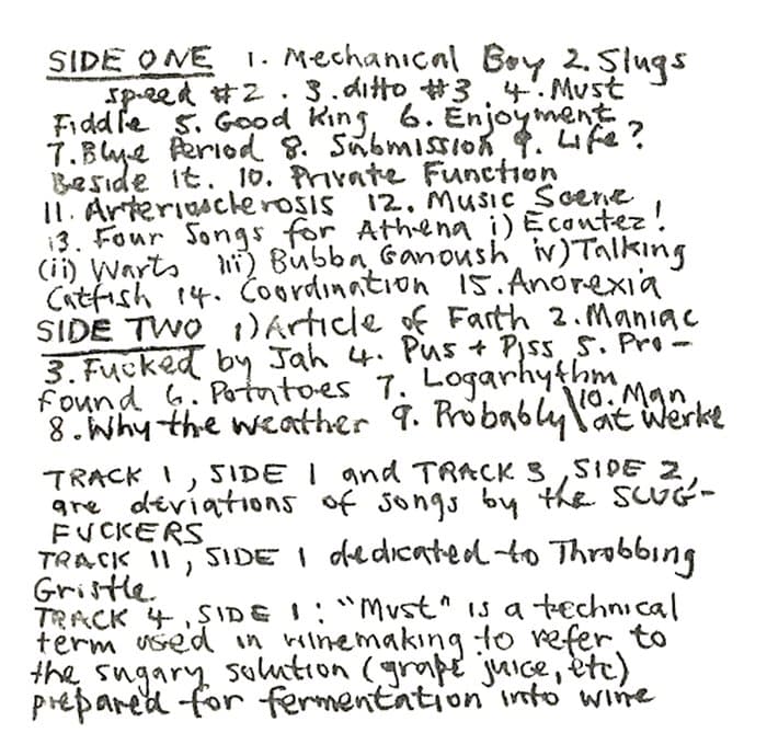 No Meat No Beat No Wank No Think Album,  C60