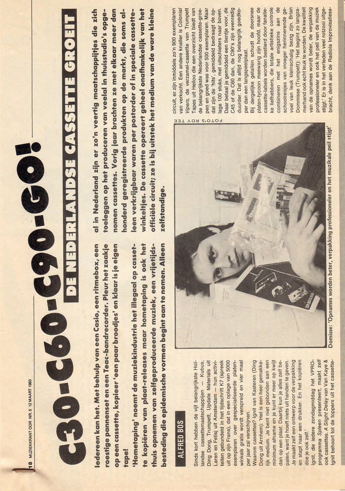 Brian Domisse C30 C60 C90 Go Interview in Newspaper