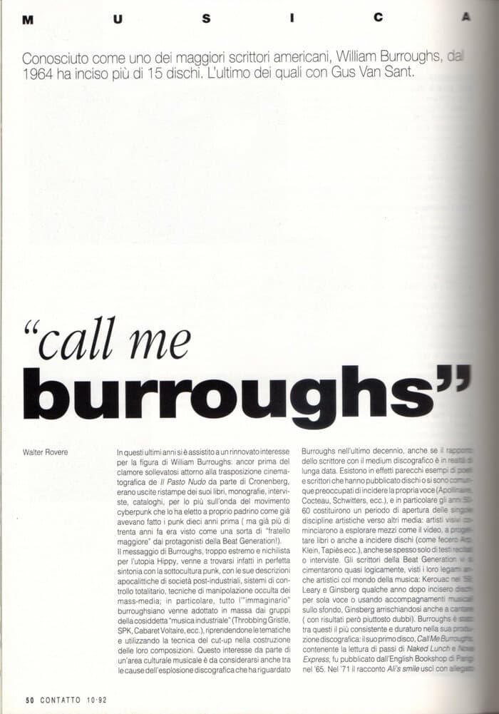 Article by Walter ROvere in Contatto