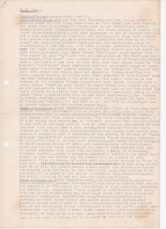 Moments of Terror. A Story to the early days of DVA (76-83) by Steven O'Connor (early versions unpublished and unedited)