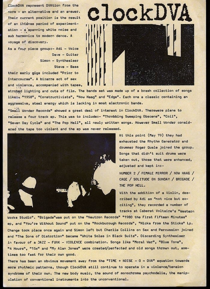 early Info Sheet in Unkown Press