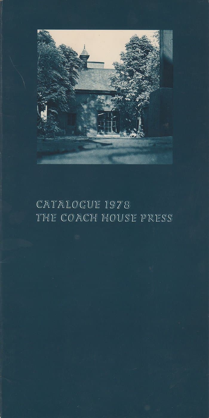 The Coach House Press - Catalogue 1978