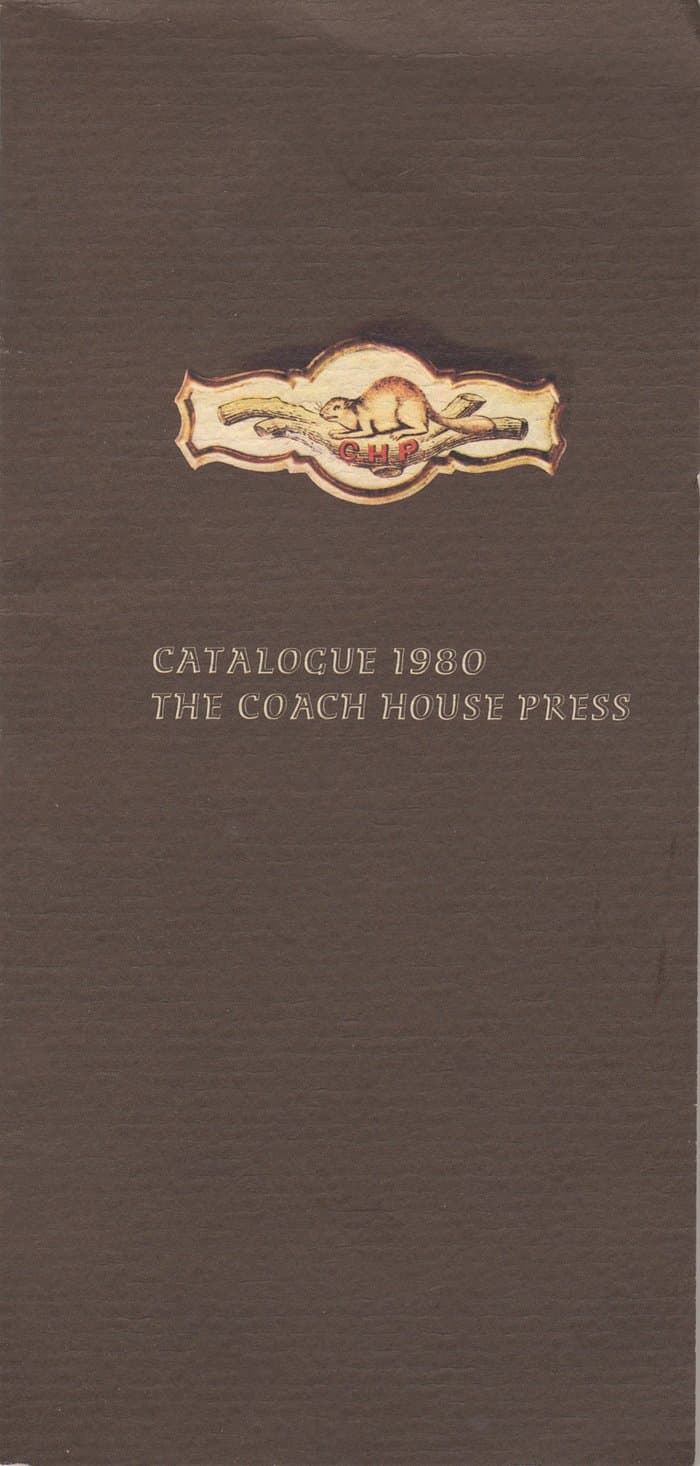 The Coach House Press - Catalogue 1980