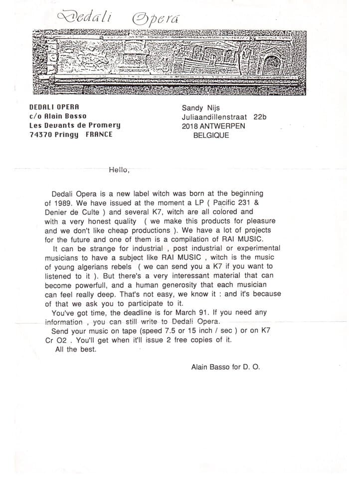 Dedali Opera Label Promo Sheet