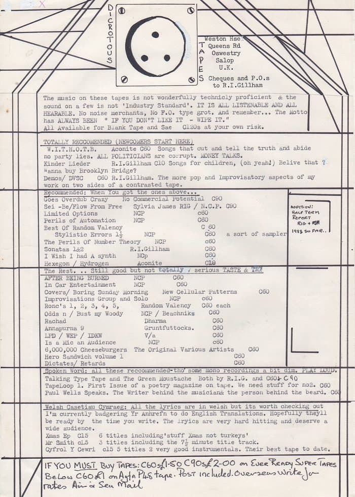 Dicrotous Tapes Info