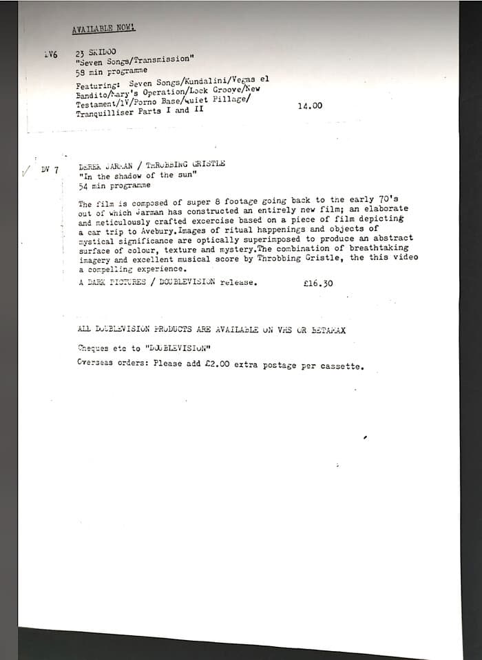 Overview / Catalogue 1985