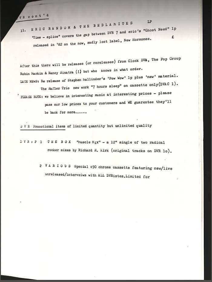 Overview / Catalogue 1985