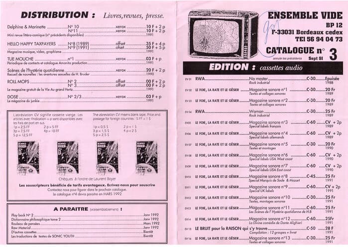 Ensemble Vide Catalogue no 3