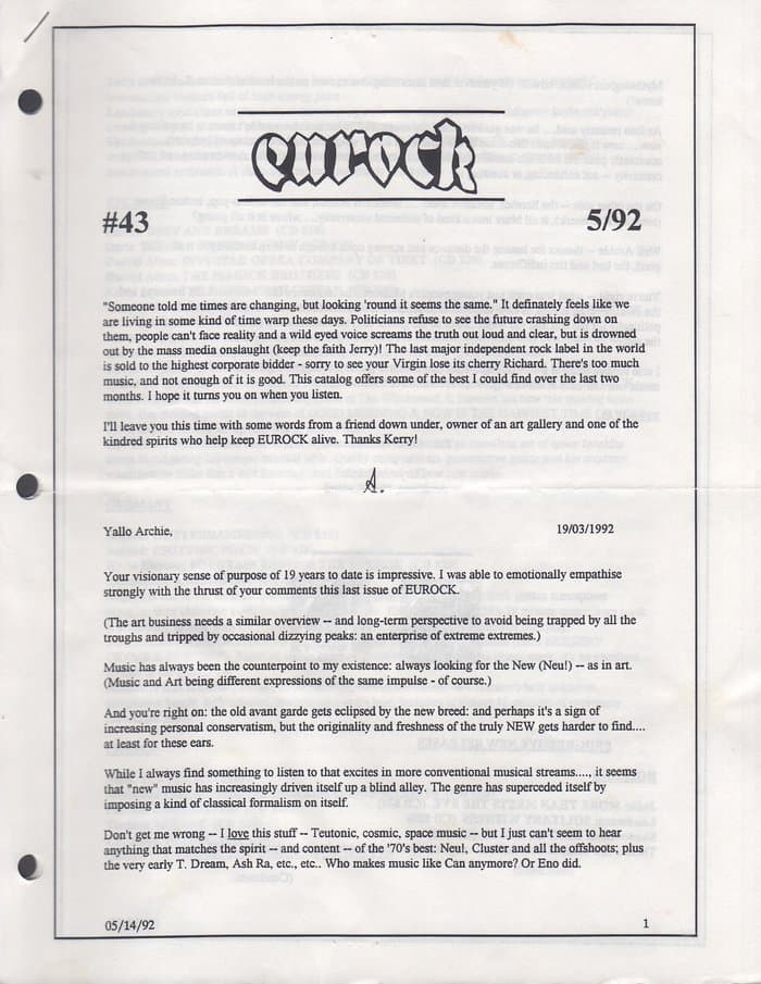 Eurock #43 (05/1992)