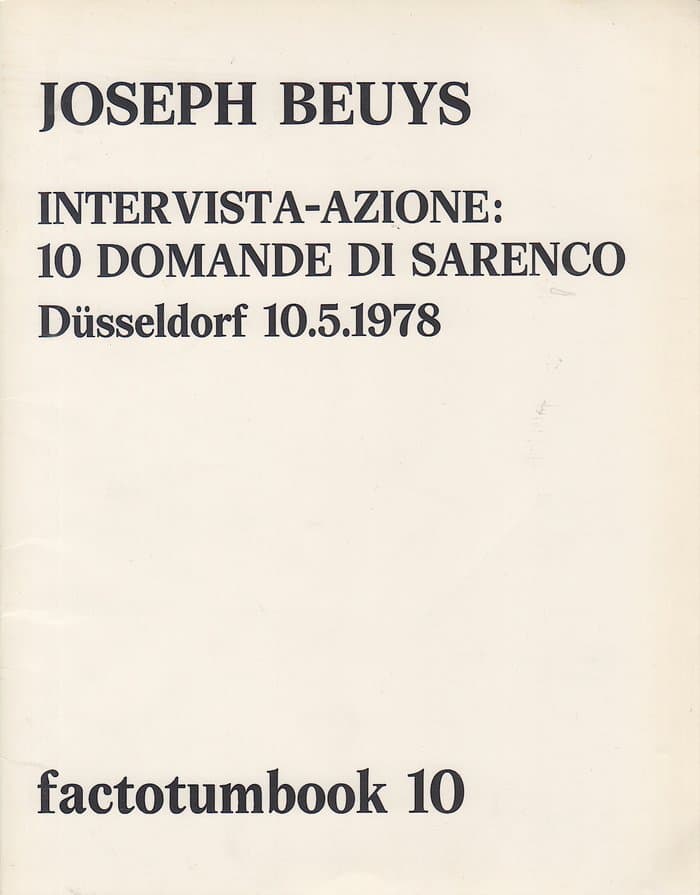 Factotumbook 10 - Joseph Beuys
