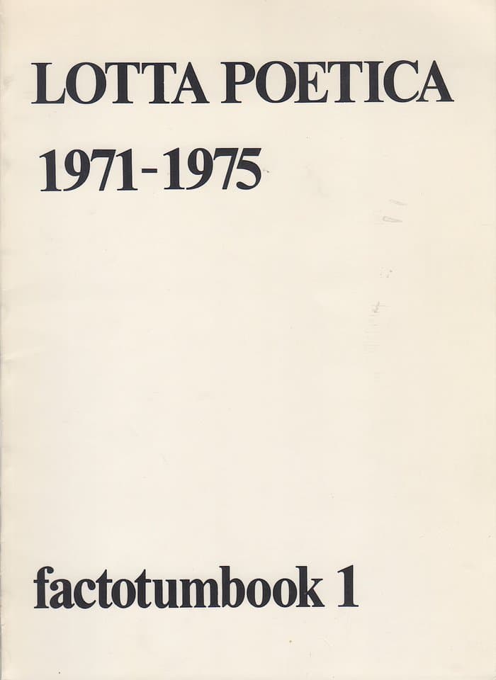 Factotumbook 01 - Lotta Poetica 1971-1975
