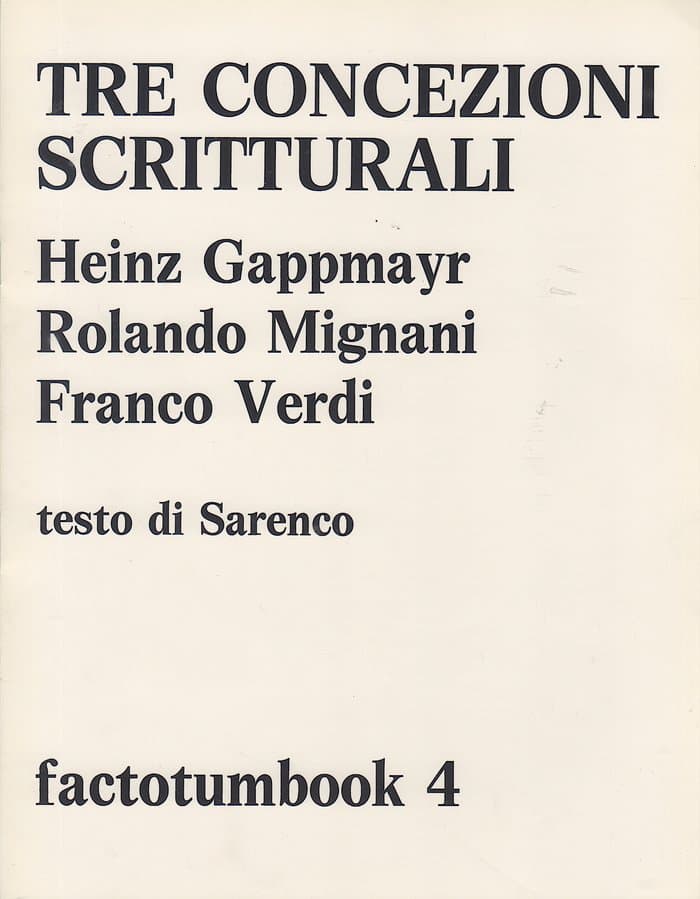 Factotumbook 04 (Heinz Gappmayr, Rolando Mignani, Franco Verdi)