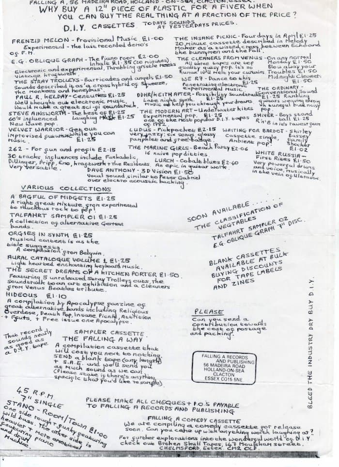 Falling A handwritten Distroletter