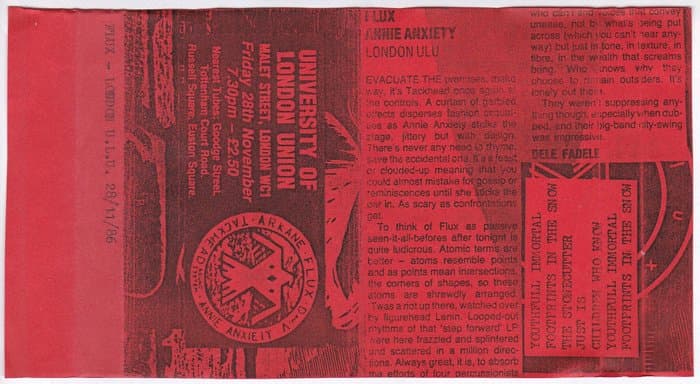 Live London Ulu 28/11/86