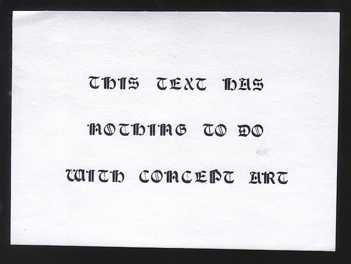 Postcard "This Text has Nothing to do with Concept Art"