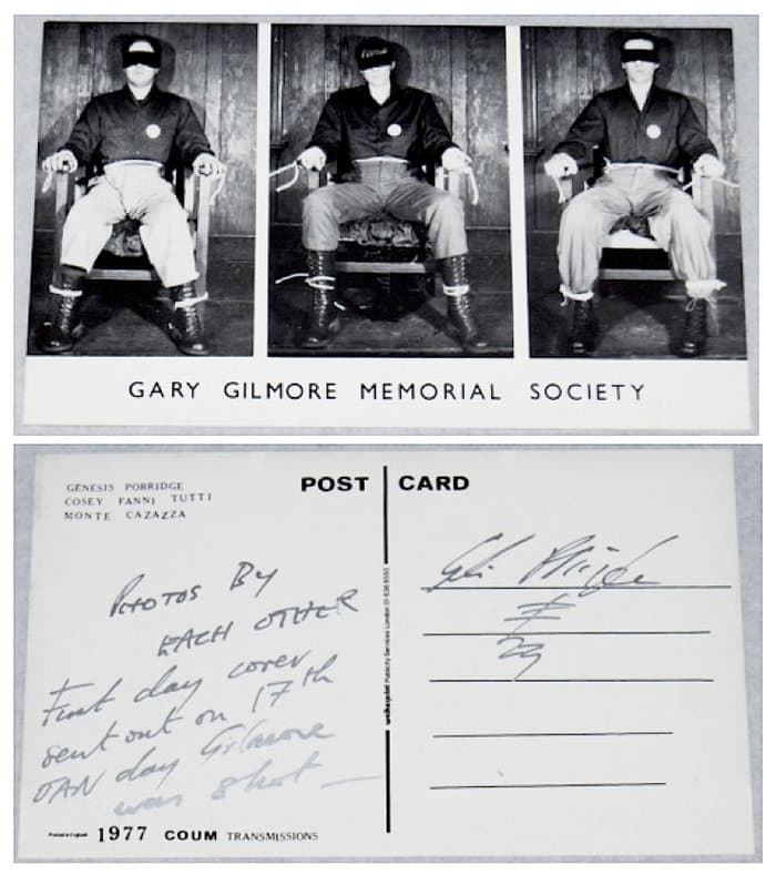 GARY GILMORE MEMORIAL SOCIETY Post Card