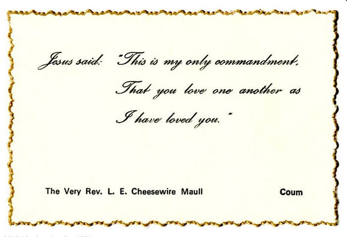 COUM 'business' card, c. 1971.