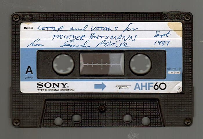 Tape-Letter to Frieder Butzmann Sept. 1981