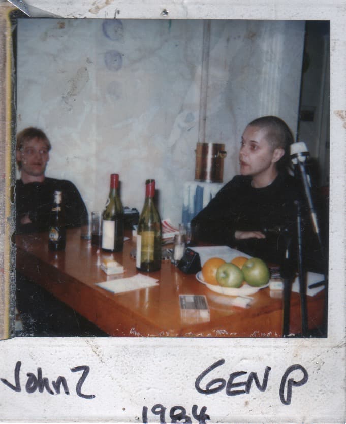 Genesis P Orridge with John Zewizz and Malcolm Smith