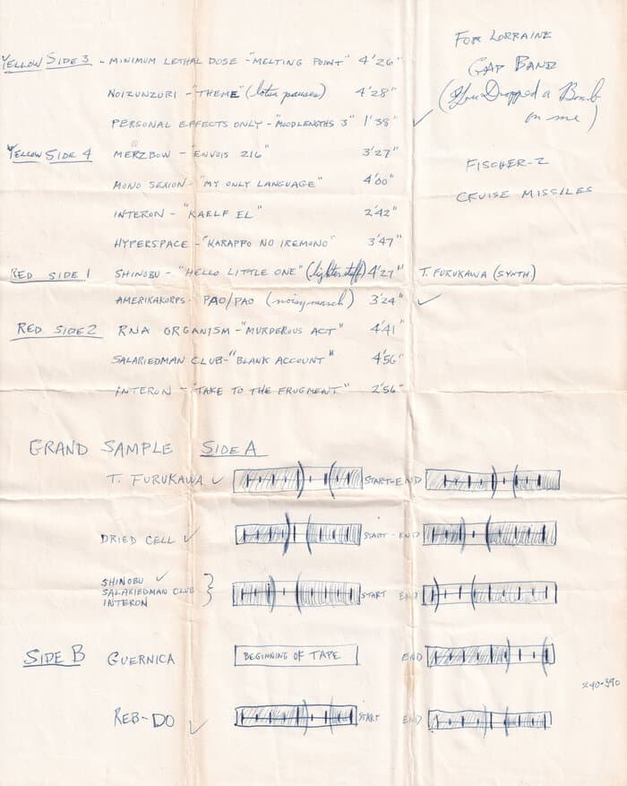 Handwritten Info Sheet