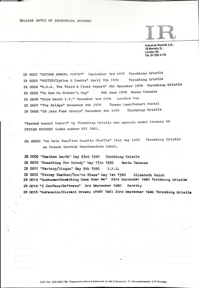 The Industrial Records Story