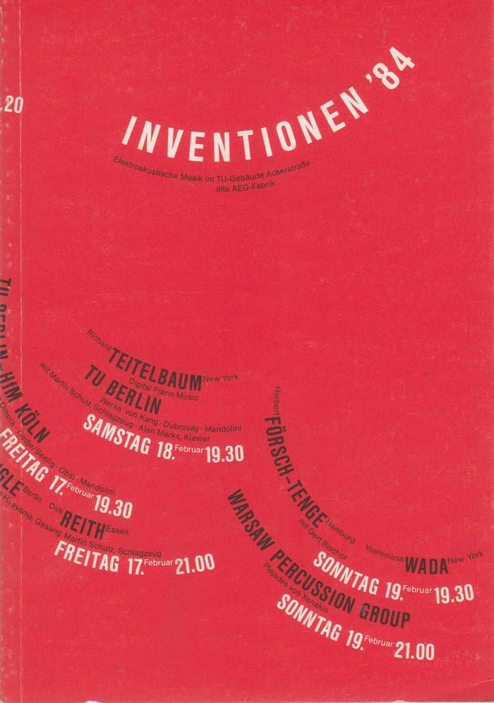 Inventionen 1984 Phasen zur Geschichte der elektronischen Musik