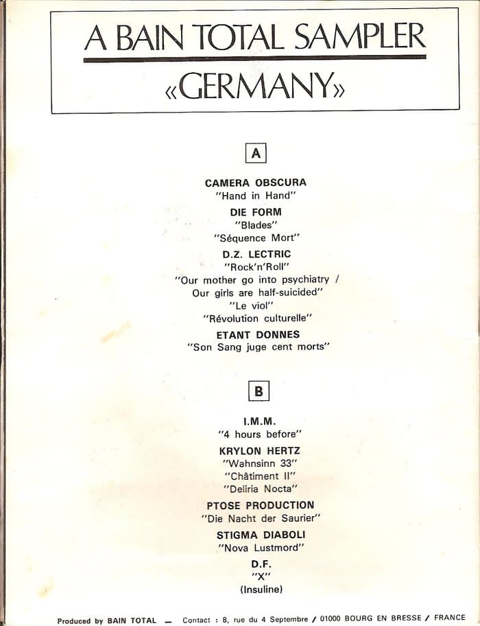 Germany  - A Bain Total Sampler