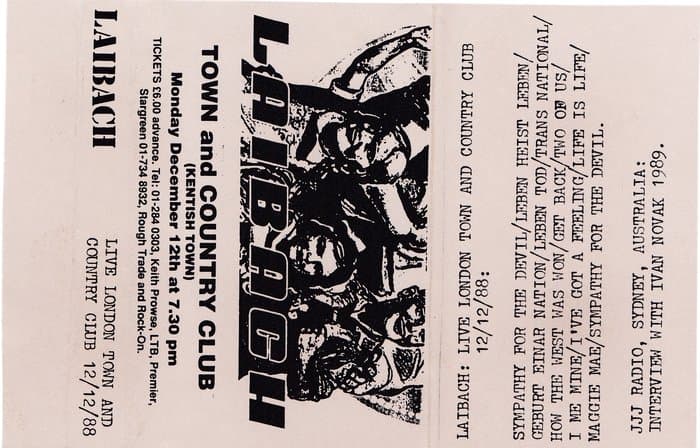Live London Town And Country Club 12/12/88